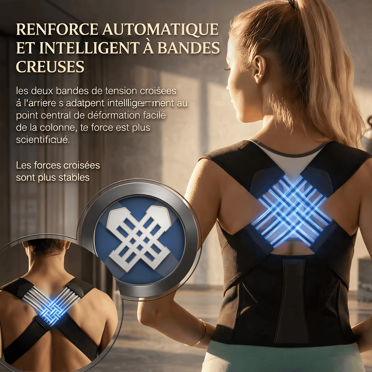 Correcteur de posture nouvelle génération — soutien dorsal complet